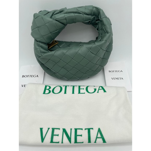 ❌❌SOLD! NEW BOTTEGA VENETA ALOE GREEN MINI CANDY LEATHER JODIE BAG PURSE! - Picture 5 of 14